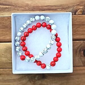 Natural Lava Stone Tiger Eye Beaded Yoga Bracelets, Elasticated